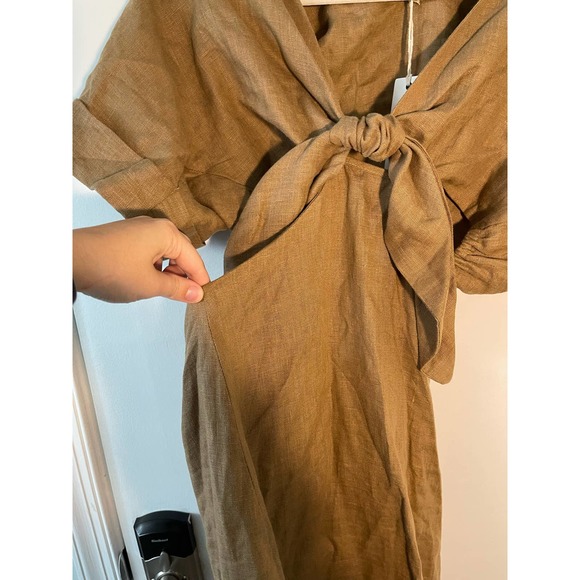 Just Bee Queen Chiara Cutout Midi Women's Dress Brown Size XS NWT - Picture 7 of 10